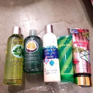 Shower gel/ body wash, scrub, lotion, sparkle lotion